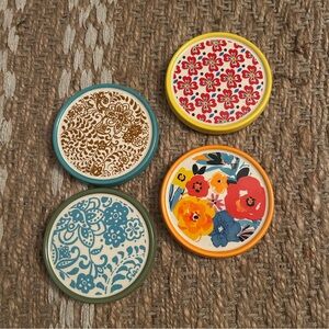 Pioneer Woman Floral Ceramic Coasters Set